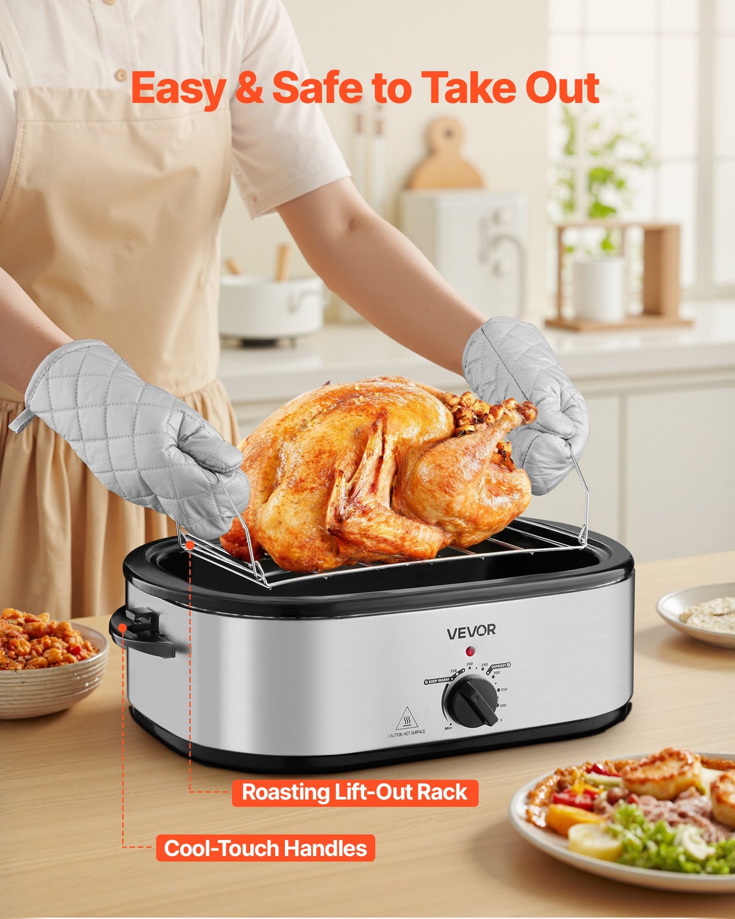 20QT Electric Roaster Oven with Self-Basting Lid - Large Kitchen Appliance
