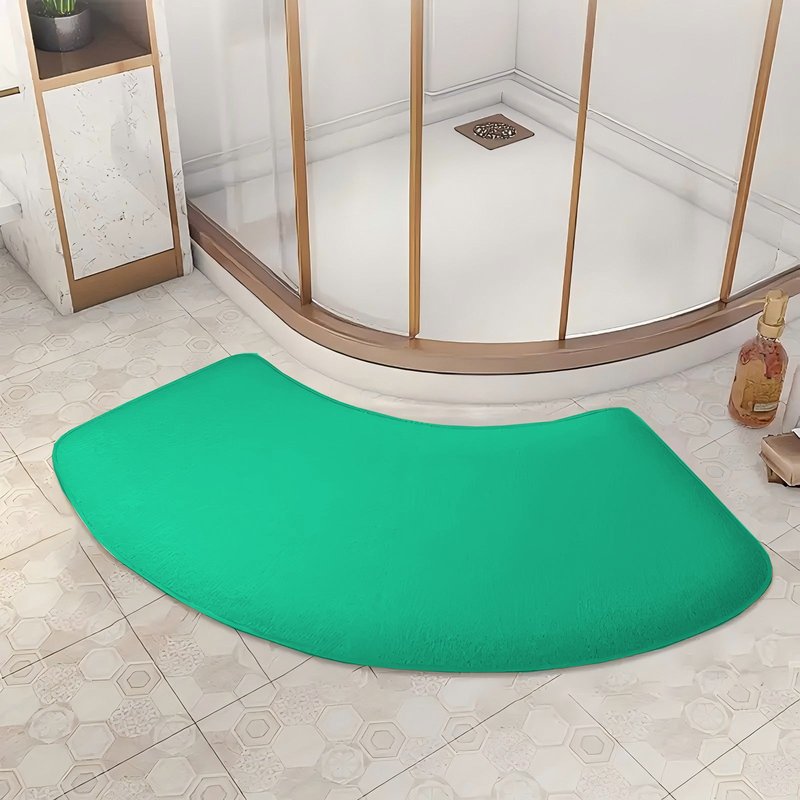 Fan-Shaped Water-Absorbent Non-Slip Bath Mat - Modern Minimalist Design
