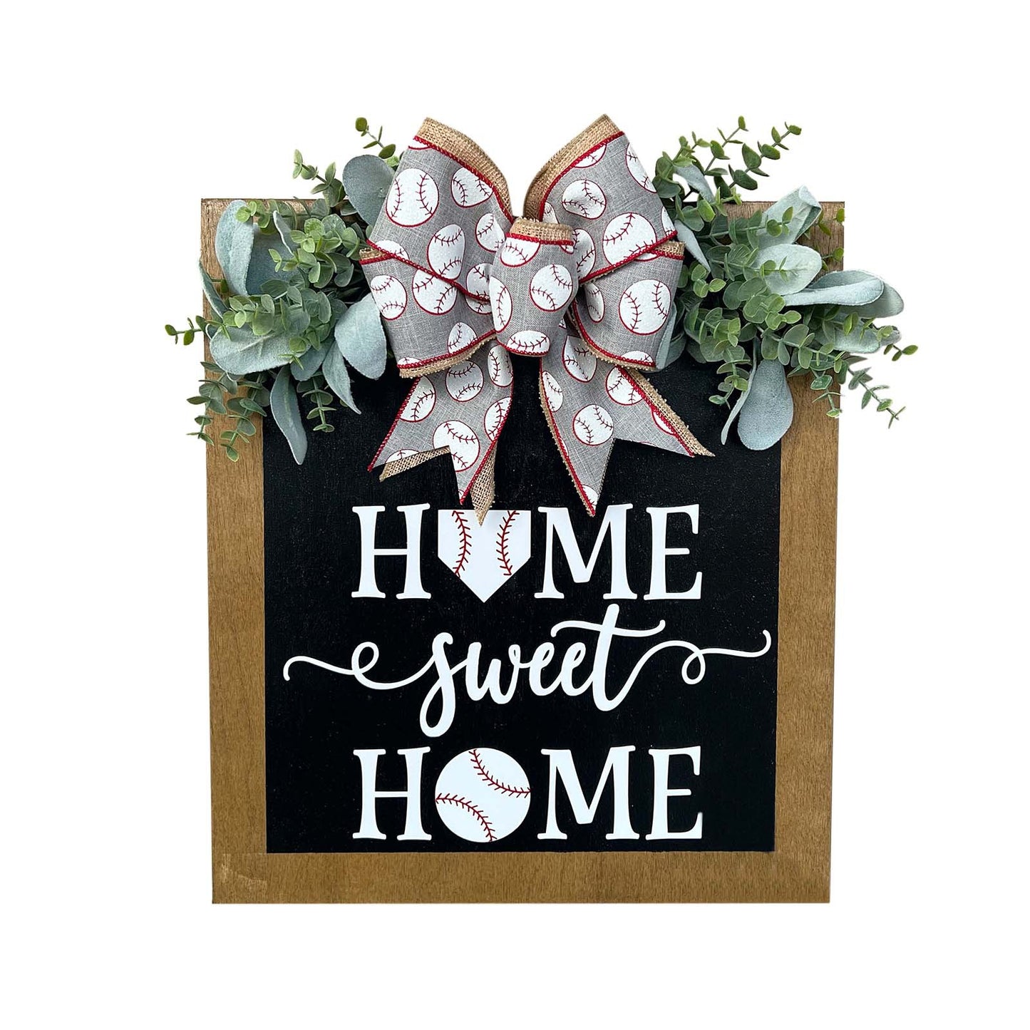 Front Door Summer Decoration Garland - Baseball Floral Wreath for Home & Garden