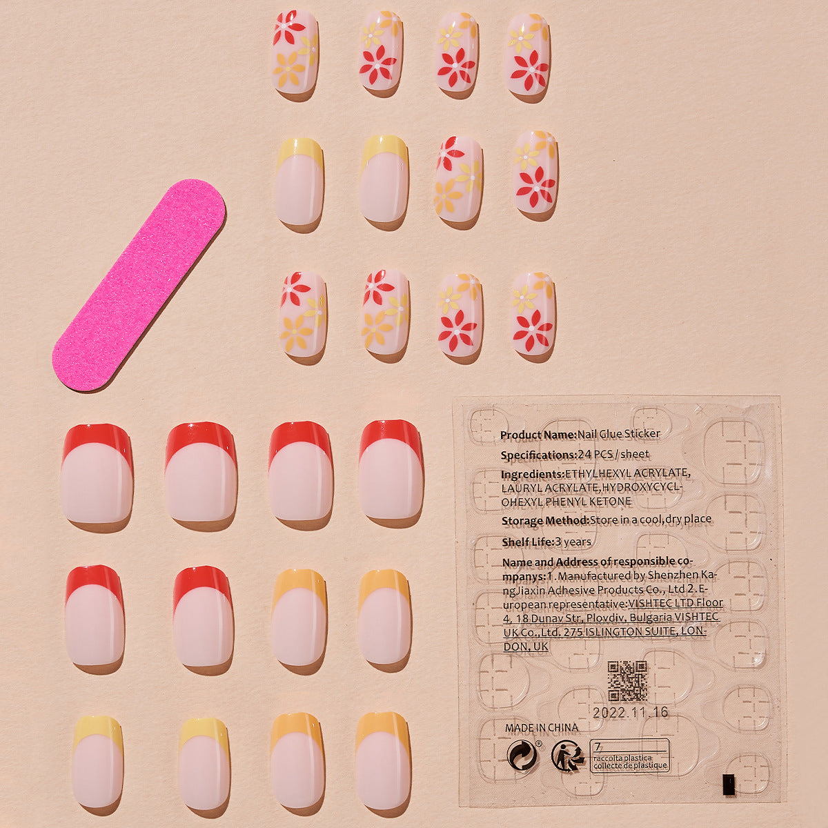 French Edge Nail Stickers Flowers XL-29-12 Nail Art Decals for Ladies