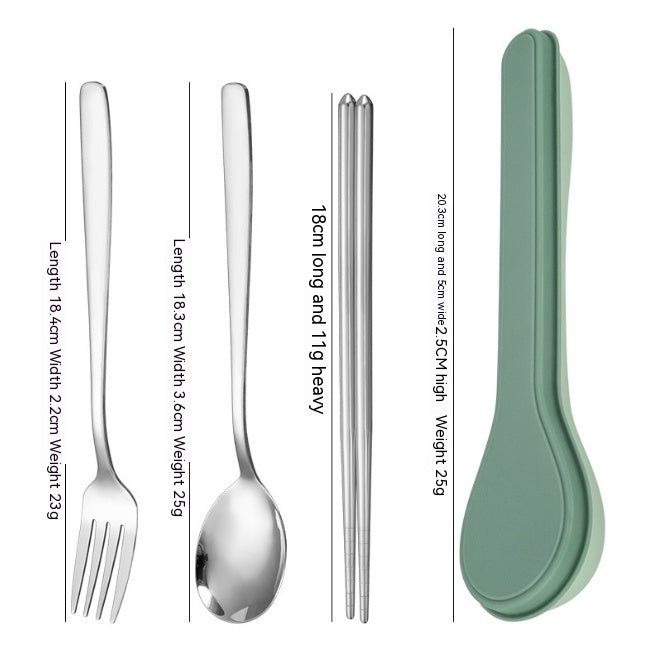 Stainless Steel Portable Flatware Set - Forks, Spoons & Chopsticks