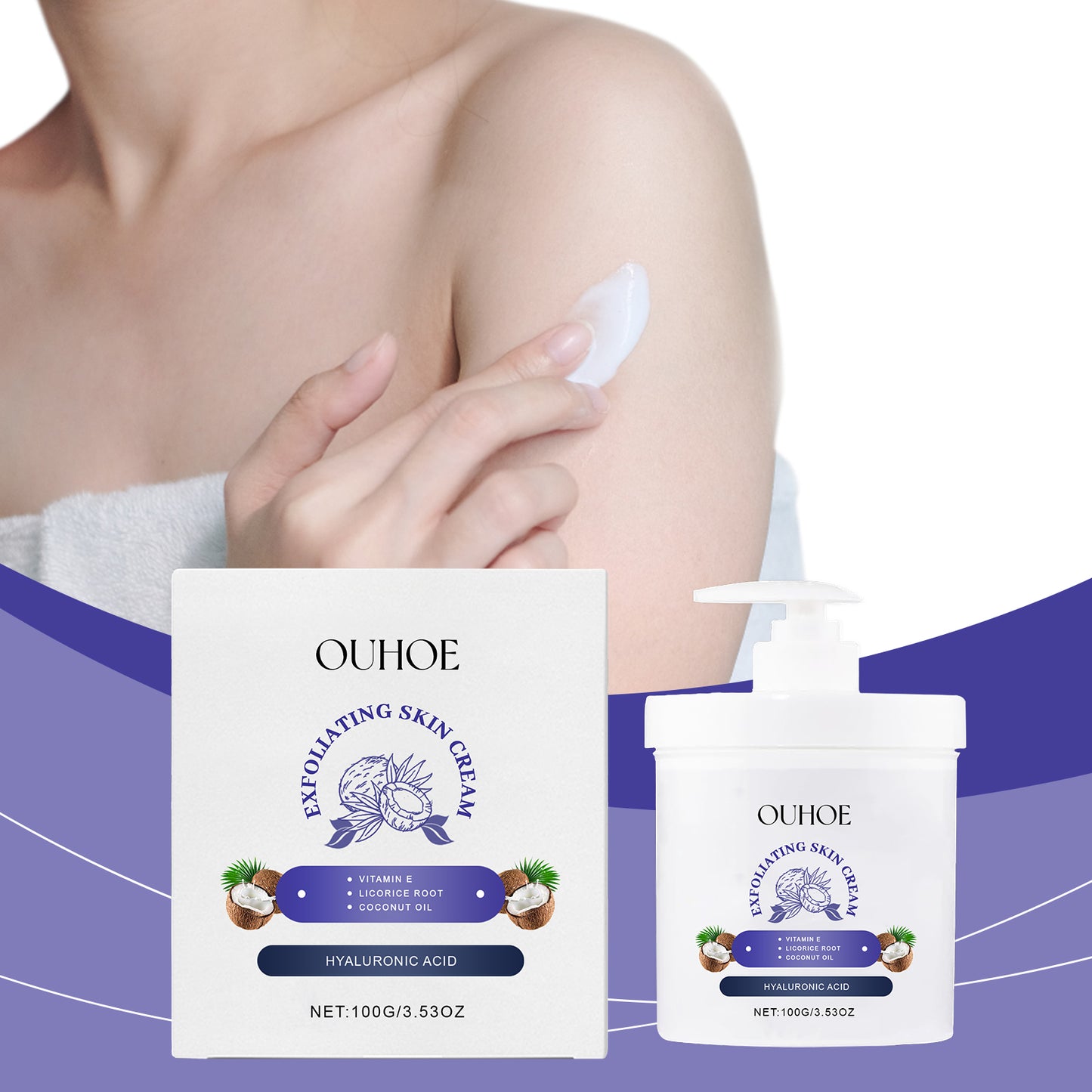 Coconut Oil Body Moisturizer with Hyaluronic Acid for Firming Skin