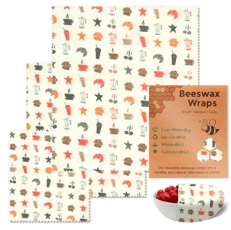 Beeswax Food Wraps Reusable Preservative Cloths Eco-Friendly Food Storage