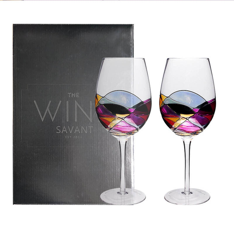 Crystal Red Wine Glass Set - Colorful Household Goblet, Light Luxury Style