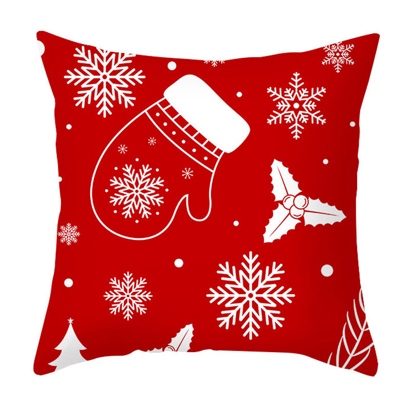 Christmas Pillow Cover Cartoon Letter Print Cushion Cover for Sofa & Office