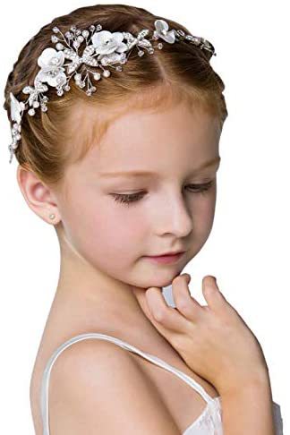 Wedding Flower Girl and Bridesmaid Hair Accessories White Pearl Headband