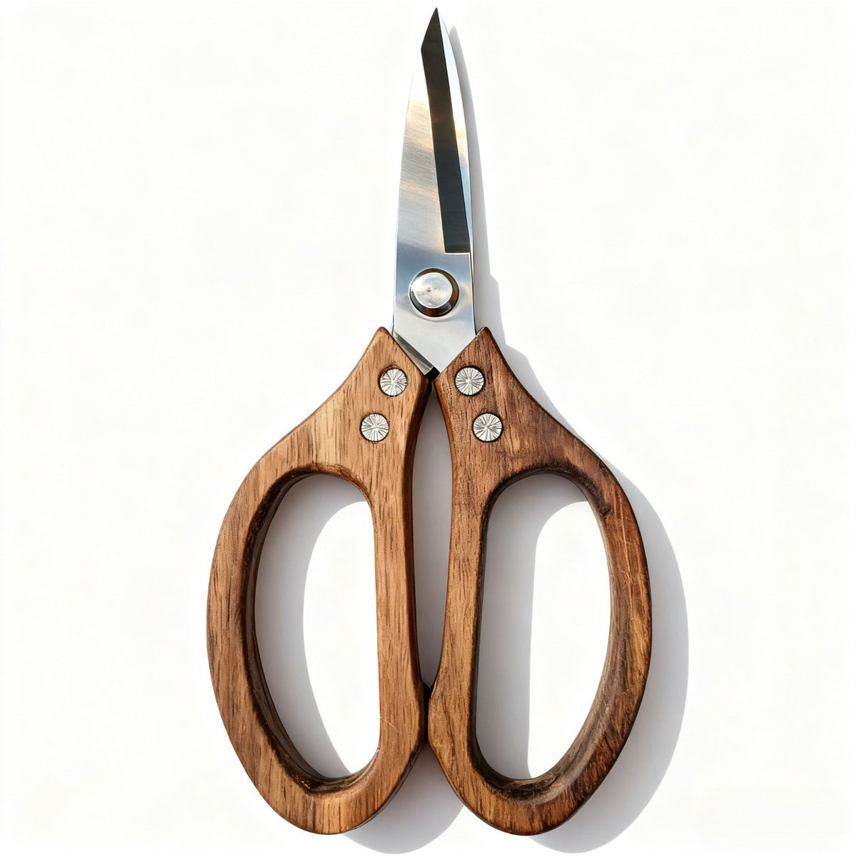 Heavy-Duty Stainless Steel Chicken Bone Scissors with Wooden Handle - Acacia