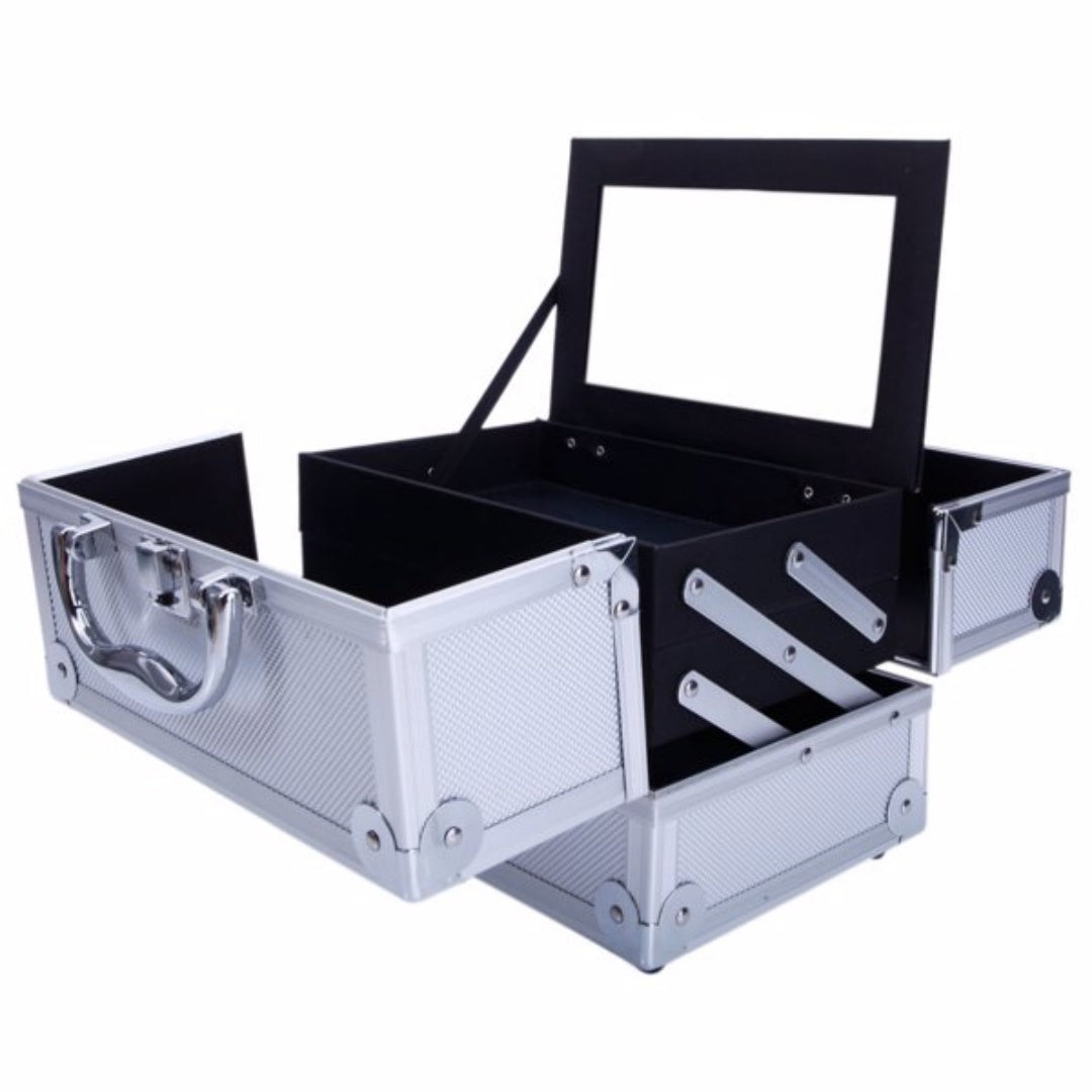 Aluminum Makeup Case with Mirror - Portable Organizer SM-2176