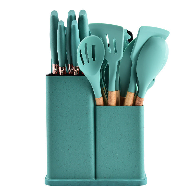 Silicone Kitchenware Set 19 Pieces Food Storage & Cooking Tools - Multiple Colors