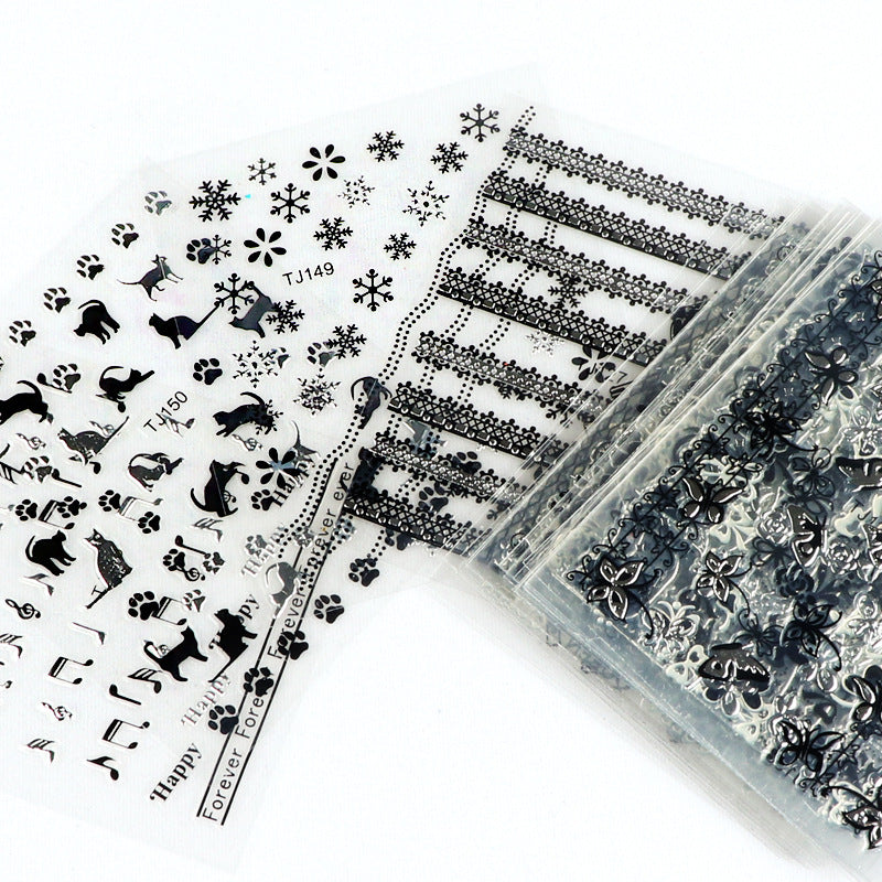 3D Nail Art Stickers - Butterfly & Flower Designs