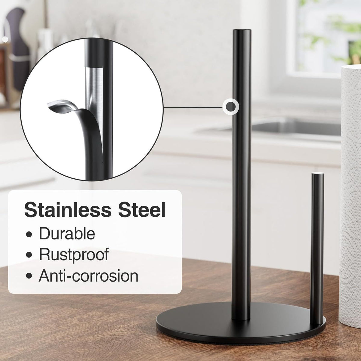 Stainless Steel Vertical Countertop Tissue Holder - Multi-Function