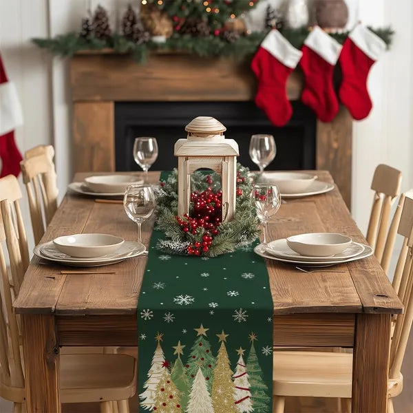Christmas Table Runner 13x72 Inch - Holiday Decorative Linen