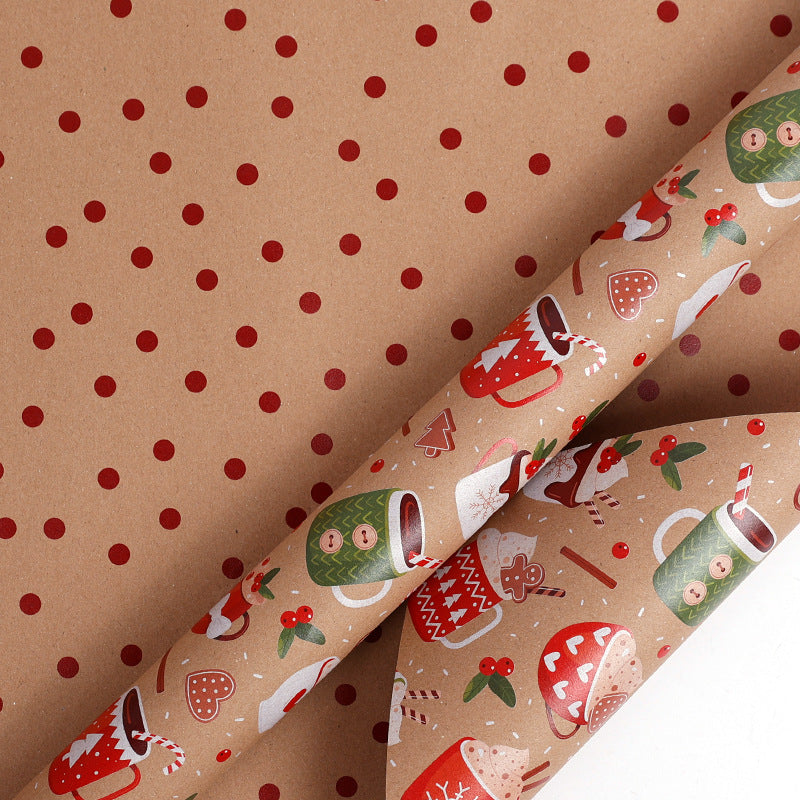 Double-Sided Kraft Paper Roll for Gift Wrapping - Christmas & Holiday Decoration