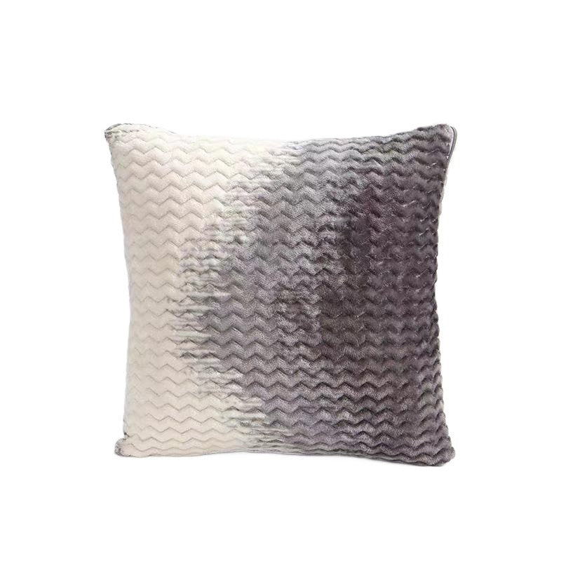 Faux Fur Ombre Throw Pillow - Wavy Texture Square Cushion for Home Decor