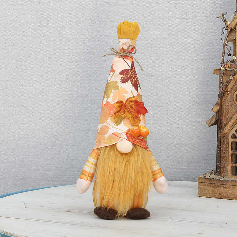 Harvest Festival Long Hat Faceless Doll Ornament for Home & Holiday Decor