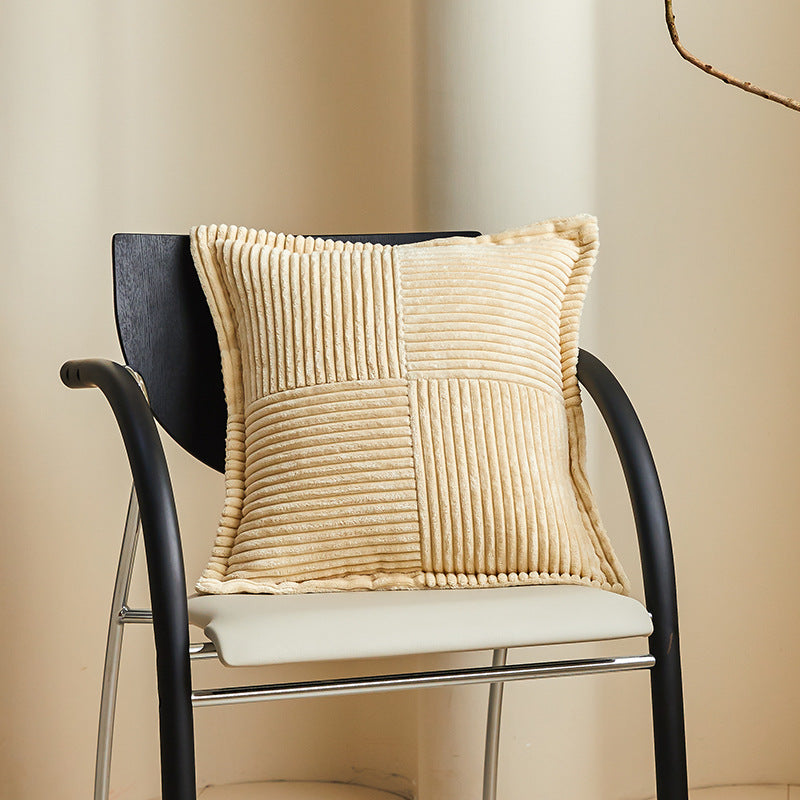 Christmas Cushion Cover Solid Corduroy Stripe Home Decor Pillowcase