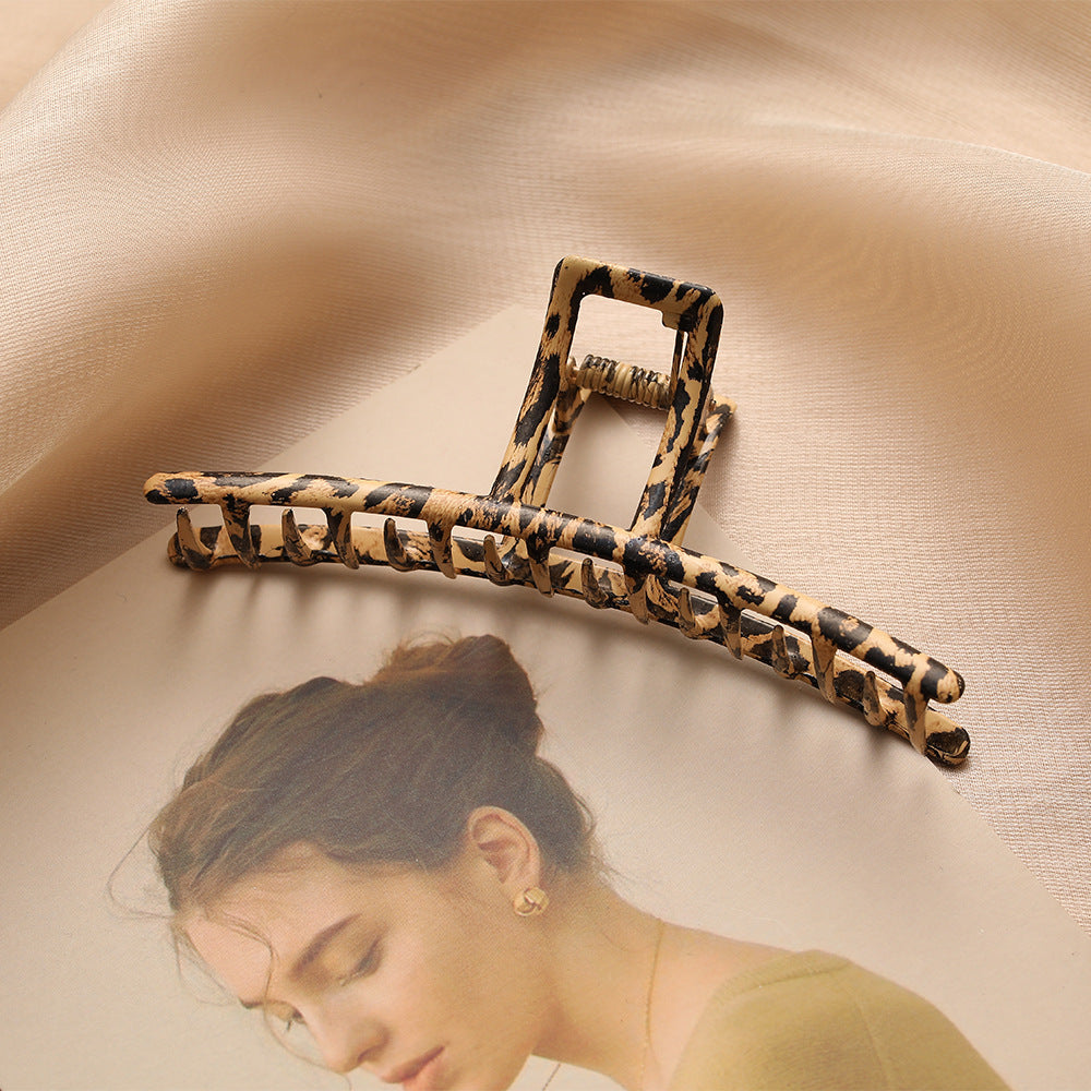 Metallic Leopard Hairpin for Women - Hair Accessory with Bowknot Design