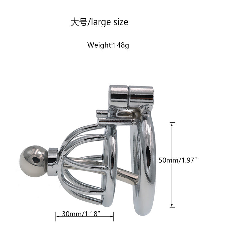 Metal Chastity Cage Lock for Adults - Silver, Multiple Sizes