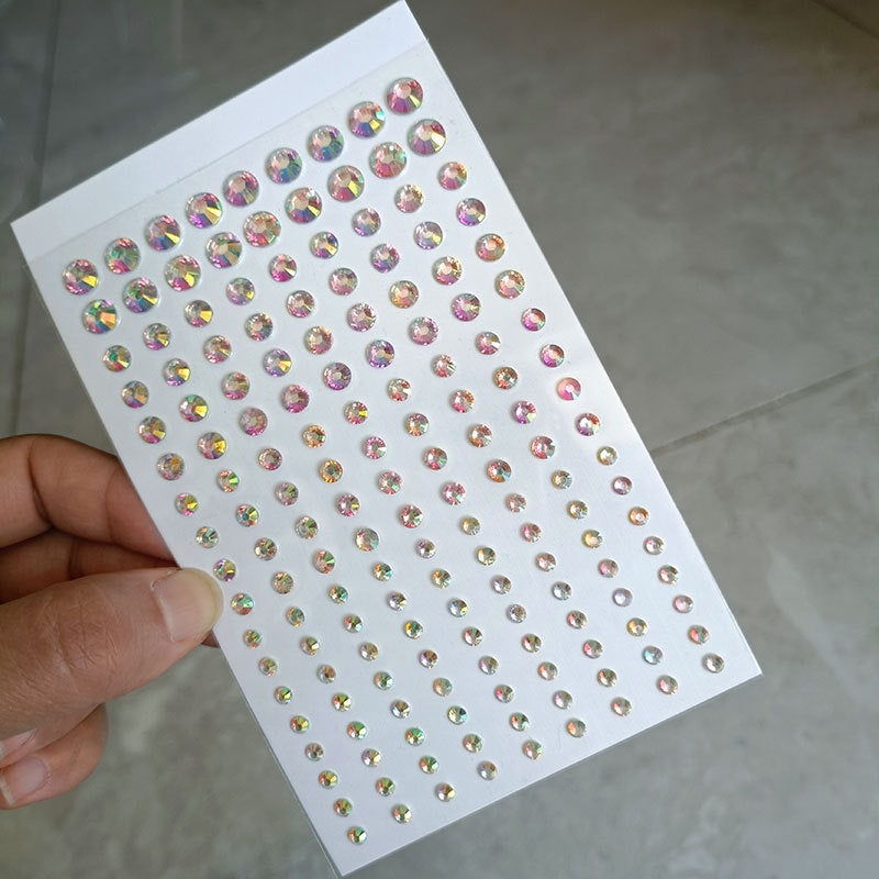 Pearl and Crystal Nail Art Stickers Set for DIY Manicure and Decor