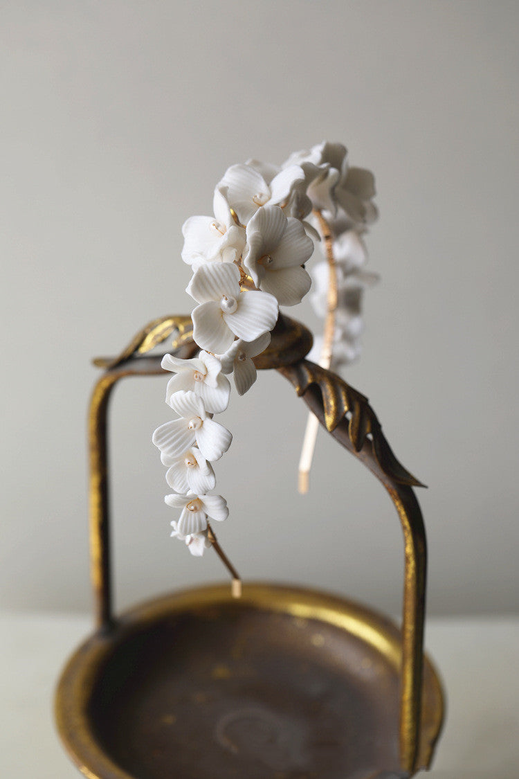 Bridal Ceramic Flower Headband