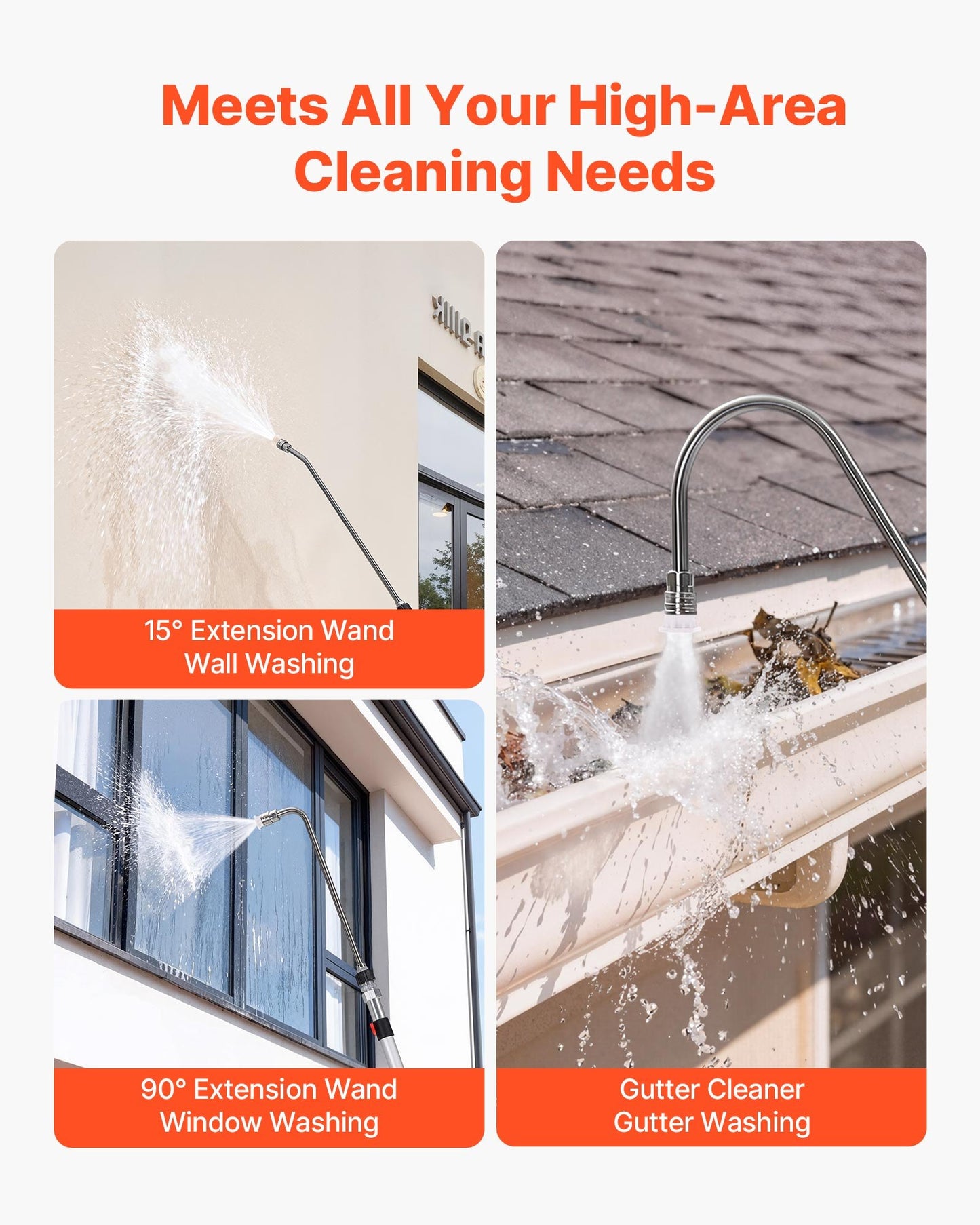 25 Ft Pressure Washer Extension Wand Kit with Nozzles & Hose, High-Pressure Cleaning Tool