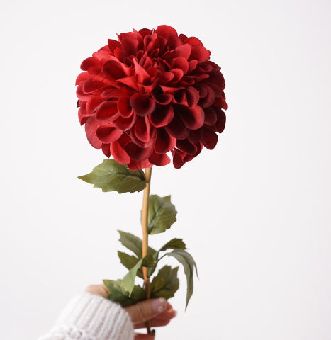 Double-Flowered Artificial Dahlia Flower for Wedding & Garden Decor