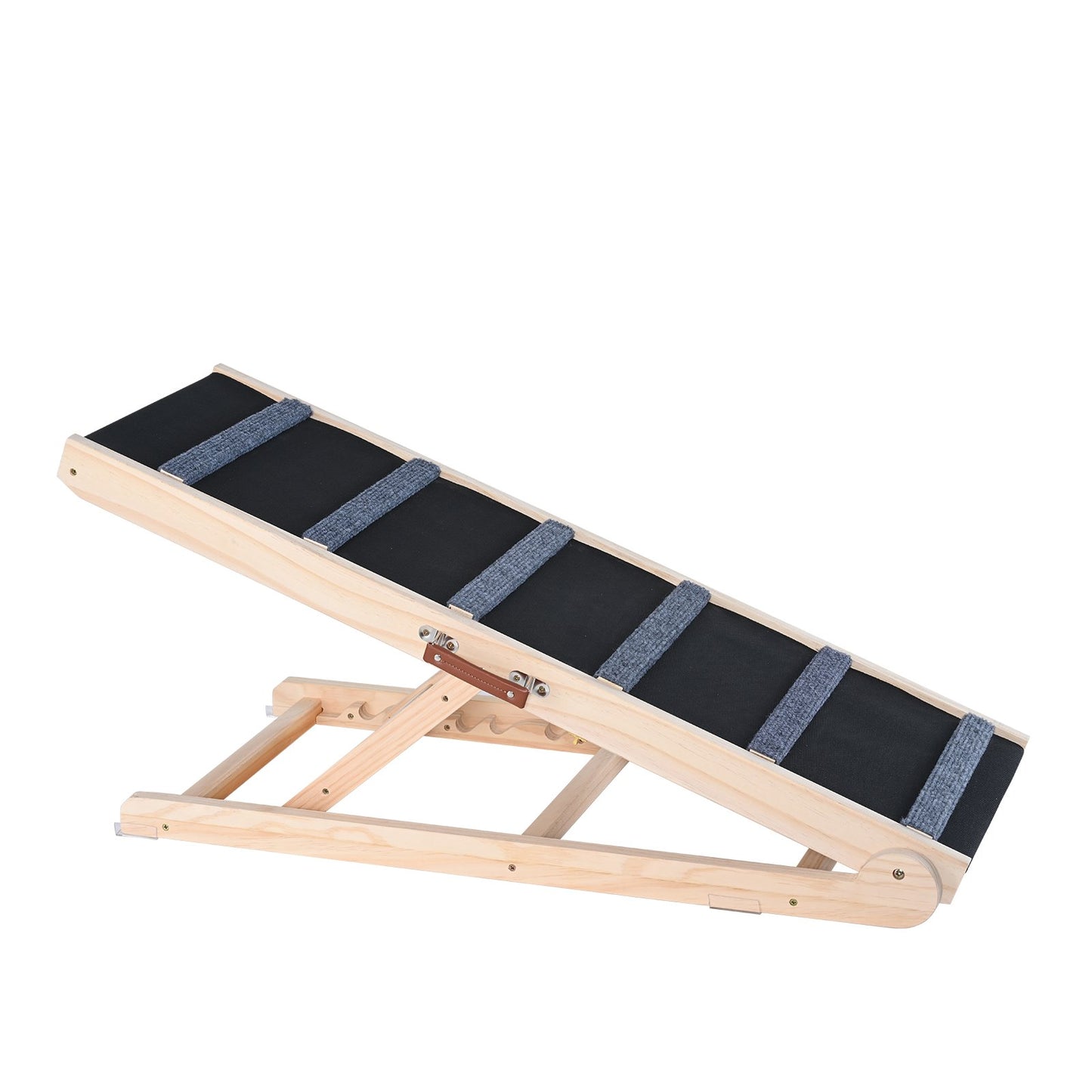 Adjustable Wooden Dog Ramp for Bed Couch Car - Non-Slip Pet Steps with 41.3' Long Ramp