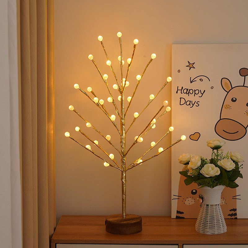 LED Crack Bead Tree Lights for Christmas Party Landscape Decor - Warm Light