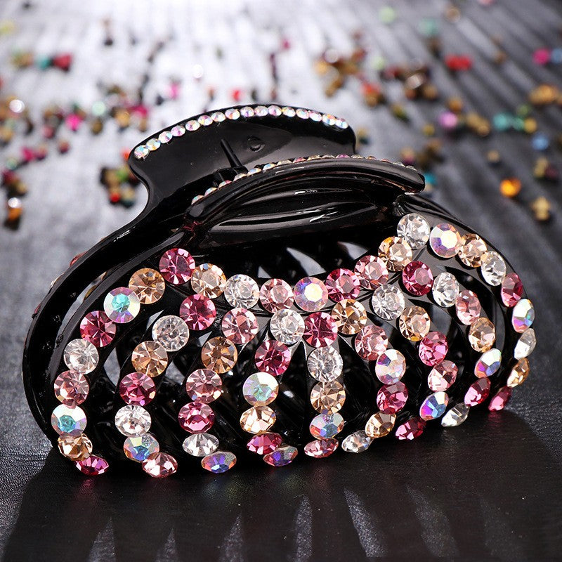 Large Female Rhinestone Hairpin - Korean Style Geometric Hair Accessory