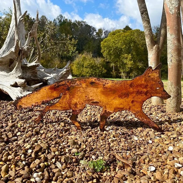 Outdoor Fox Resin Decor Plug-in Animal Statue - Large, Medium, Small