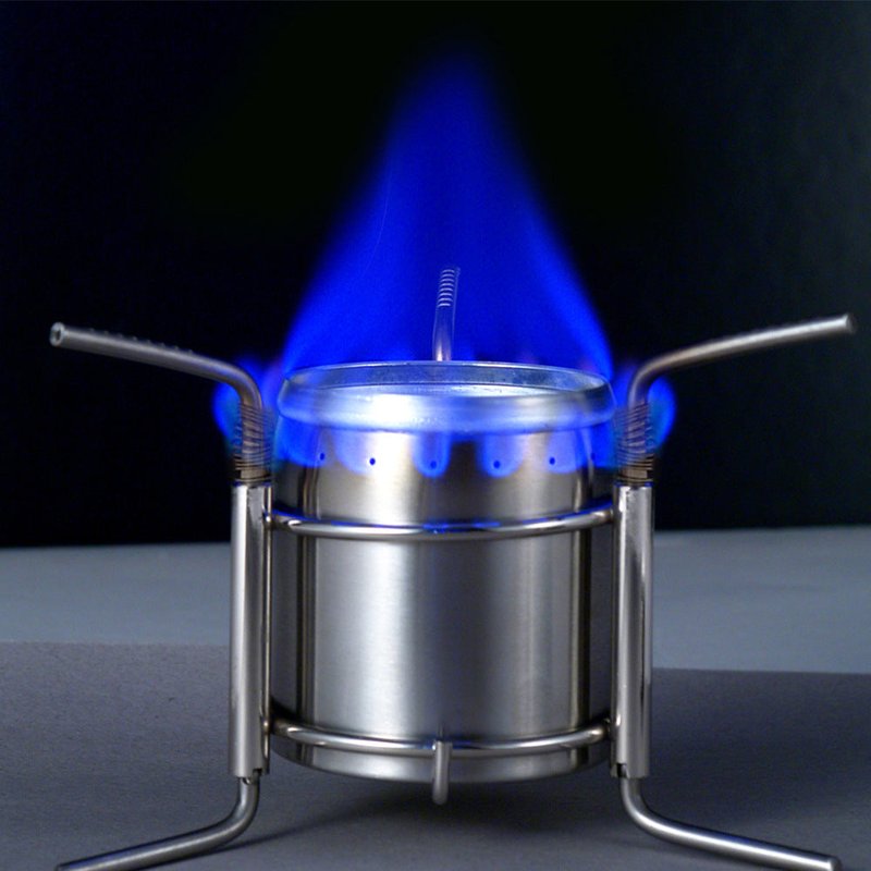 Portable Stainless Steel Alcohol Camping Stove with Grill and Accessories