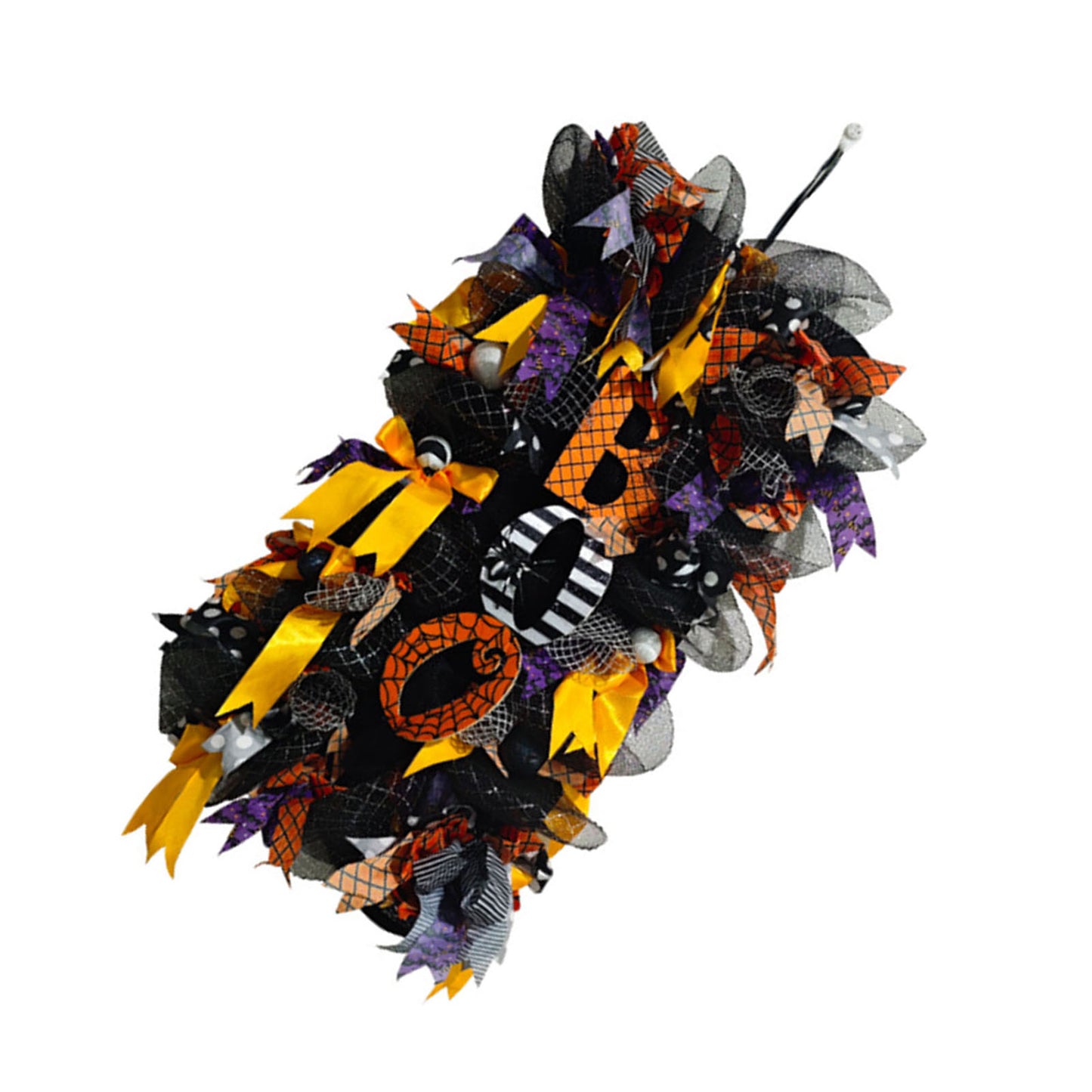 Spooky Wreath for Door Decoration - Pumpkin & Spiderweb Design