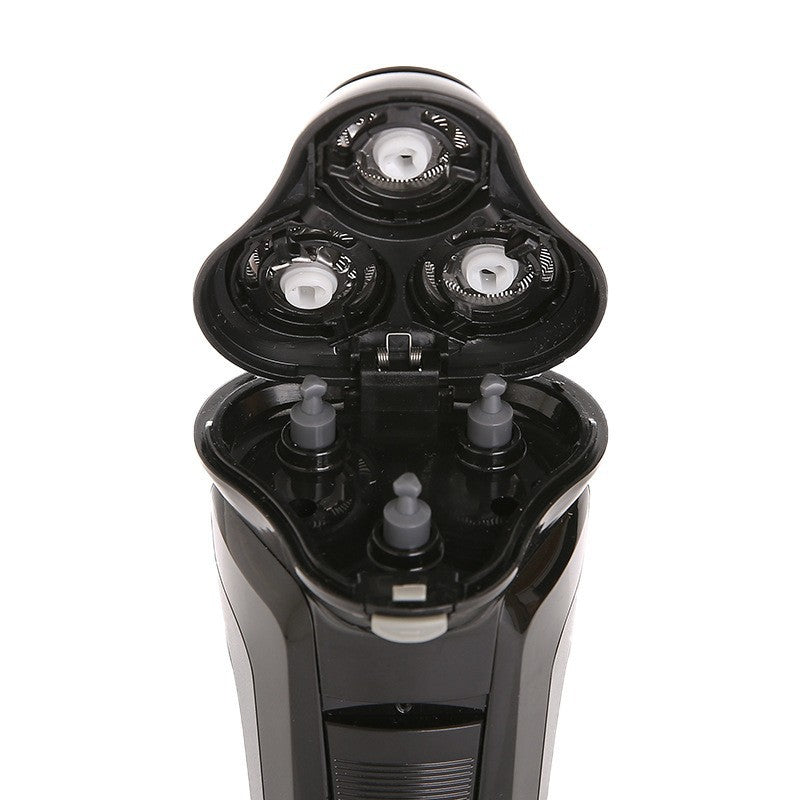 Men's Rechargeable 3-in-1 Waterproof Electric Shaver - Black