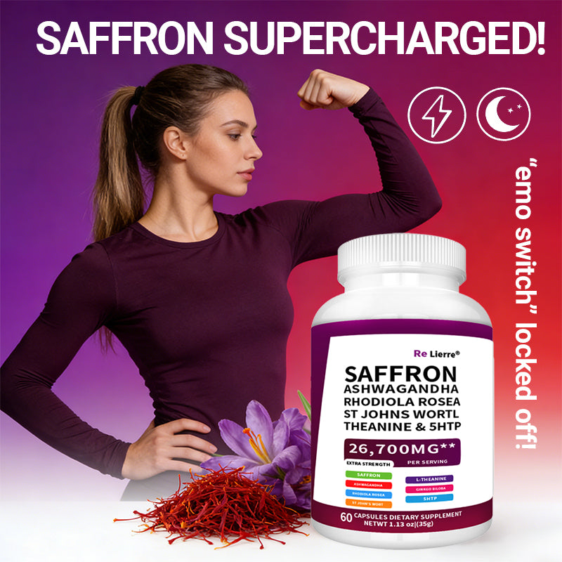 Saffron & Ashwagandha Herbal Supplement - 60 Capsules Extra Strength