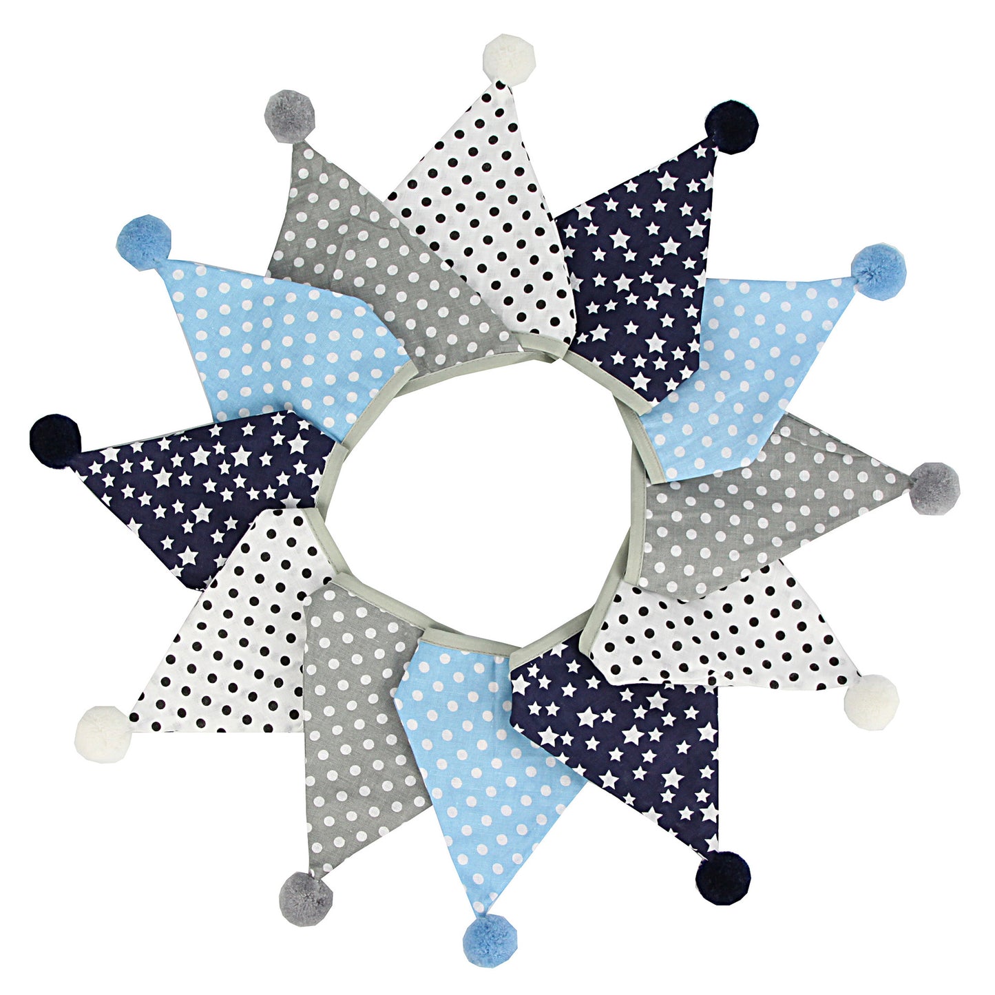 Cotton Wool Ball Triangle Flags Set for Home & Party Decor - 3.2m Length