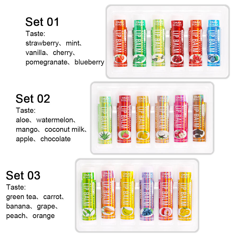 Fruit Flavor Moisturizing Lip Balm Set - Hydrating Lipstick Trio