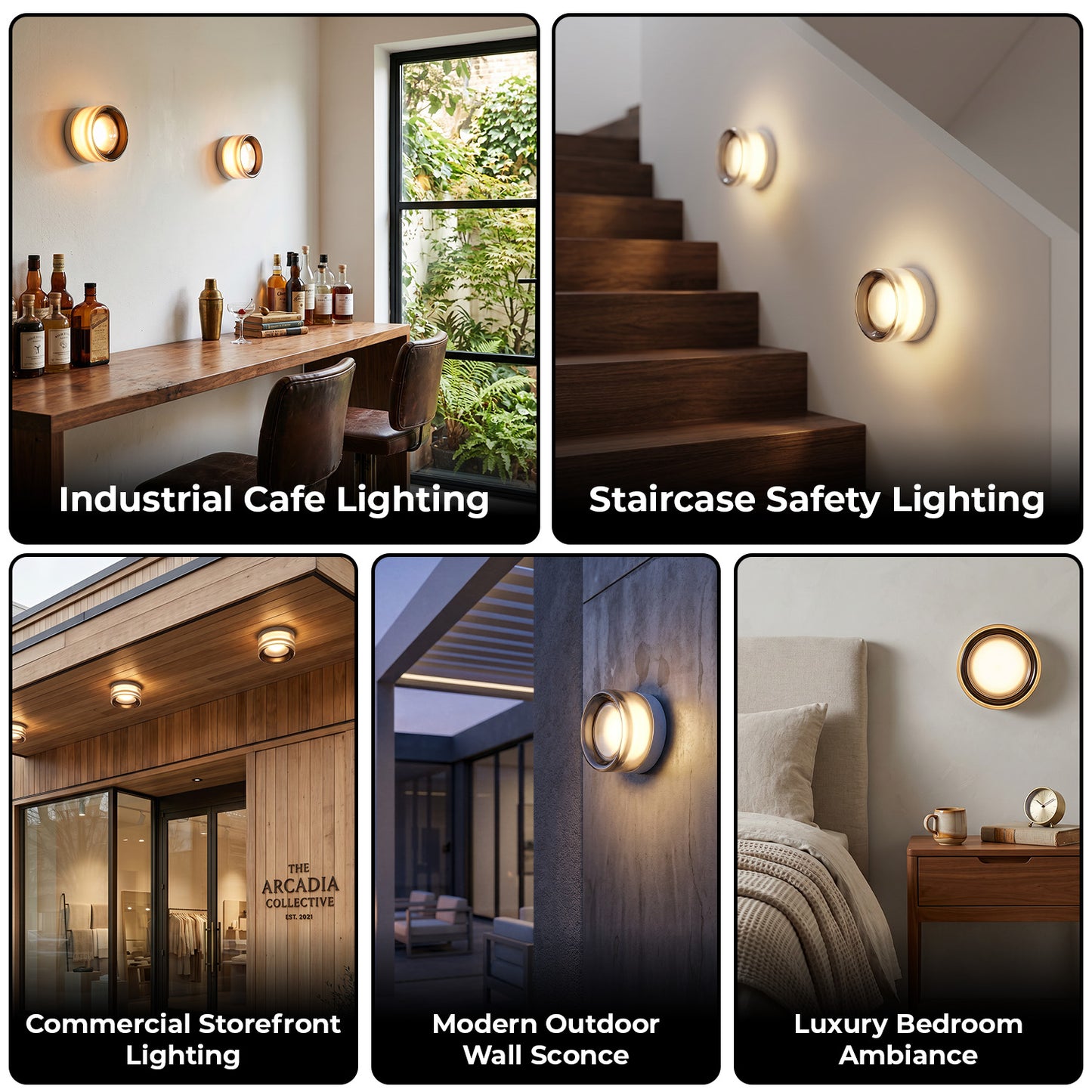Minimalist Round Wall Light - Smoke Grey LED Fixture for Bathroom & Bedroom