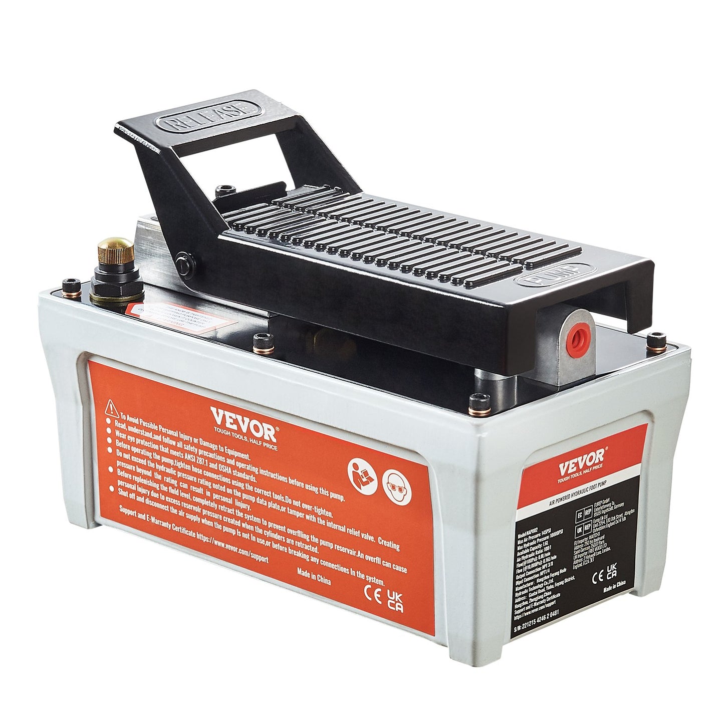 Air Hydraulic Pump 10,000 PSI, Foot Operated for Auto Body & Pulling