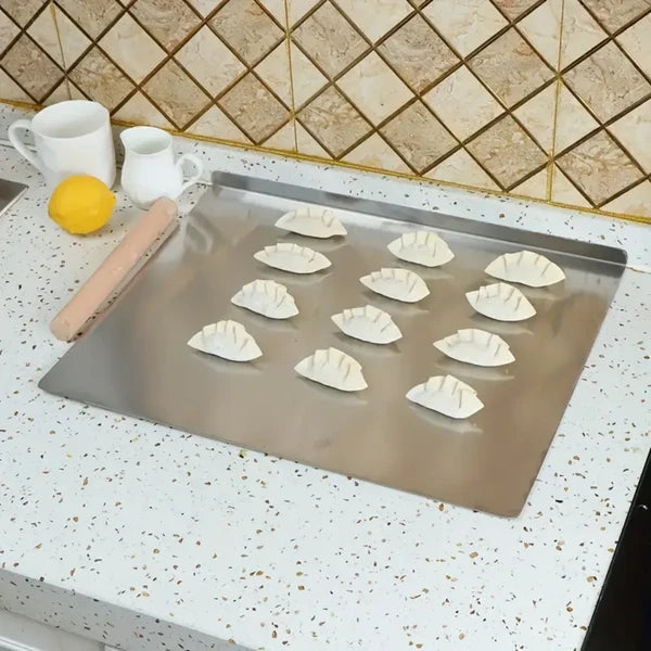 XXL Stainless Steel Cutting Board with Sealed Lid - Multi-Functional Kitchen Tray
