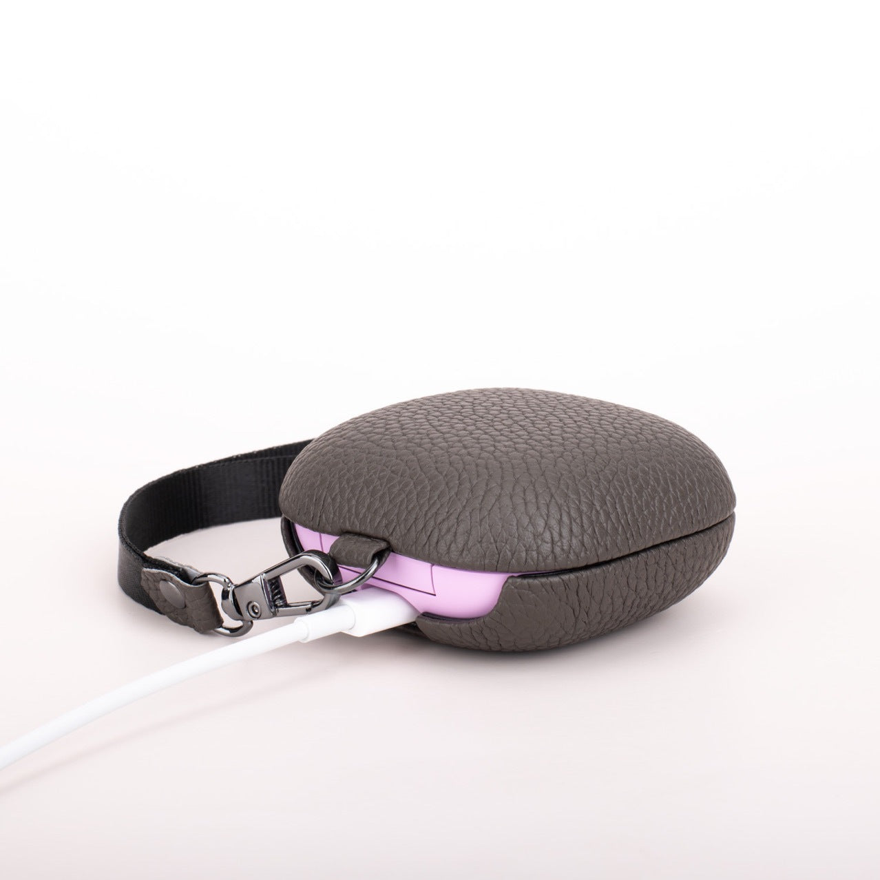 Lychee Pattern Cowhide Earphone Case - Full-Body Leather Protection