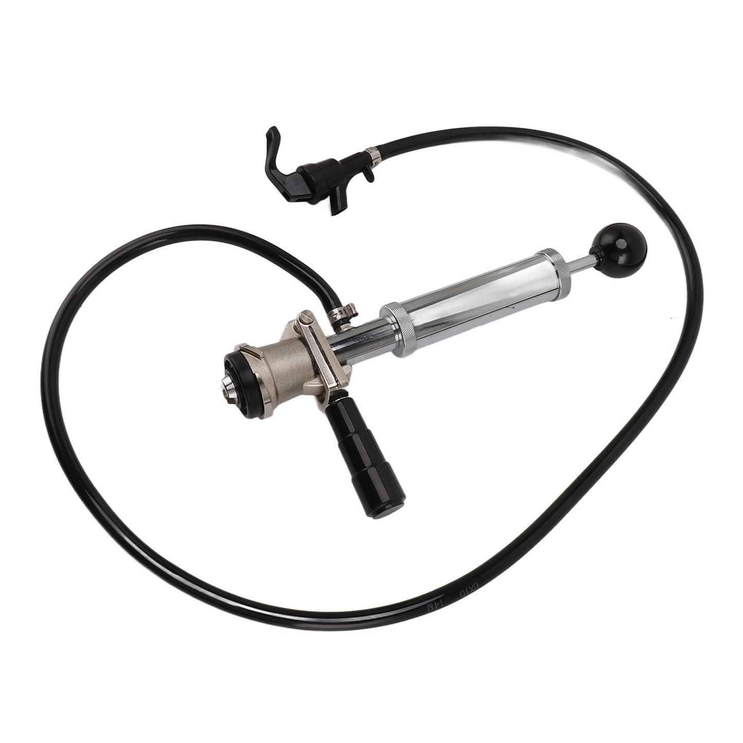 Beer Keg Pump - 4 Inch Chrome Iron Tap with Faucet Hose