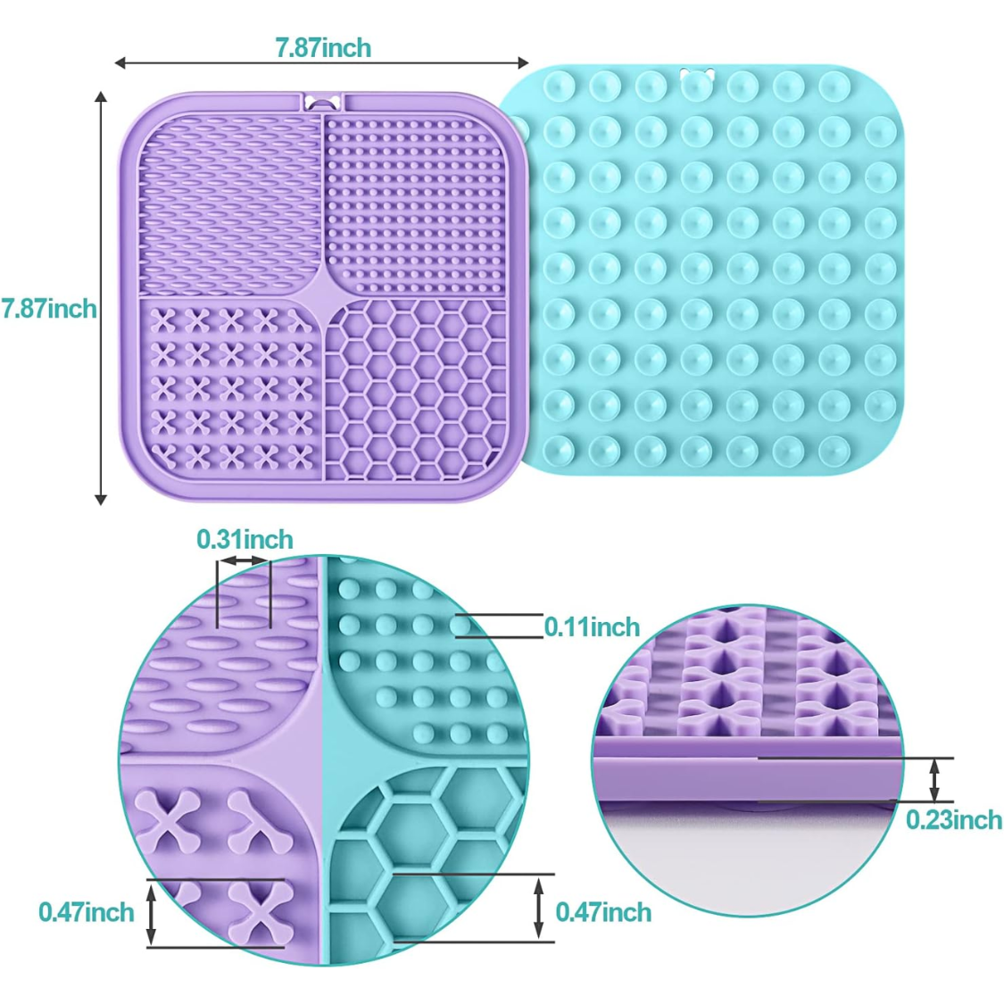 Pet Chew Toy Lick Mat for Dogs & Cats - Slow Feeder with Suction Cups, Anxiety & Boredom Relief, Multicolor
