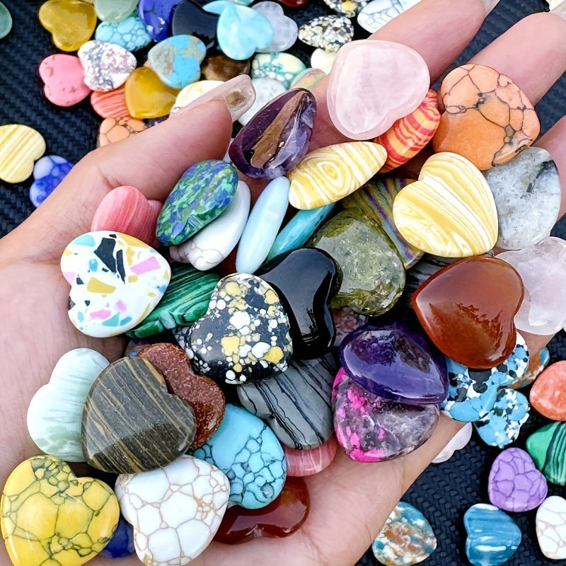 Crystal Heart Gem Ornaments Set - Small Decorative Love Crystals for Home & Garden