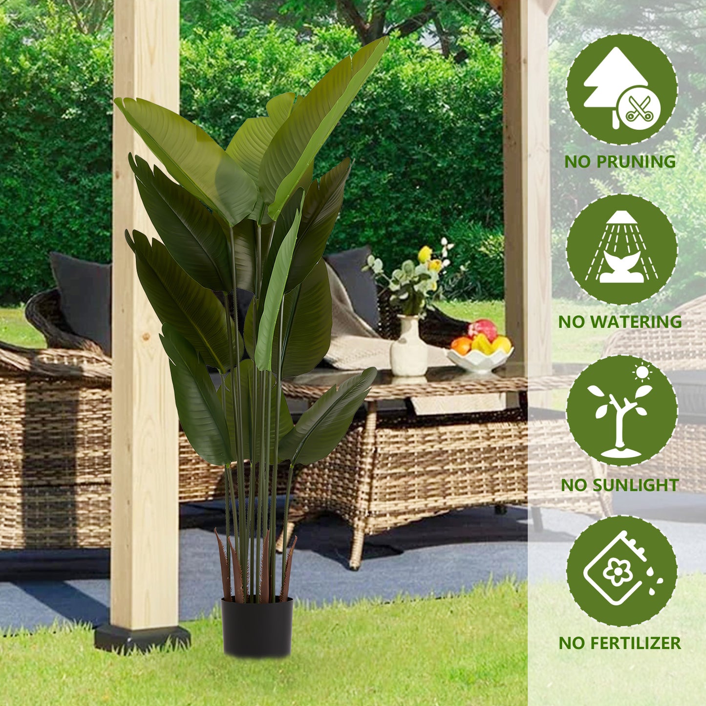 Artificial Bird of Paradise Plant - 5.2ft Faux Tropical Tree