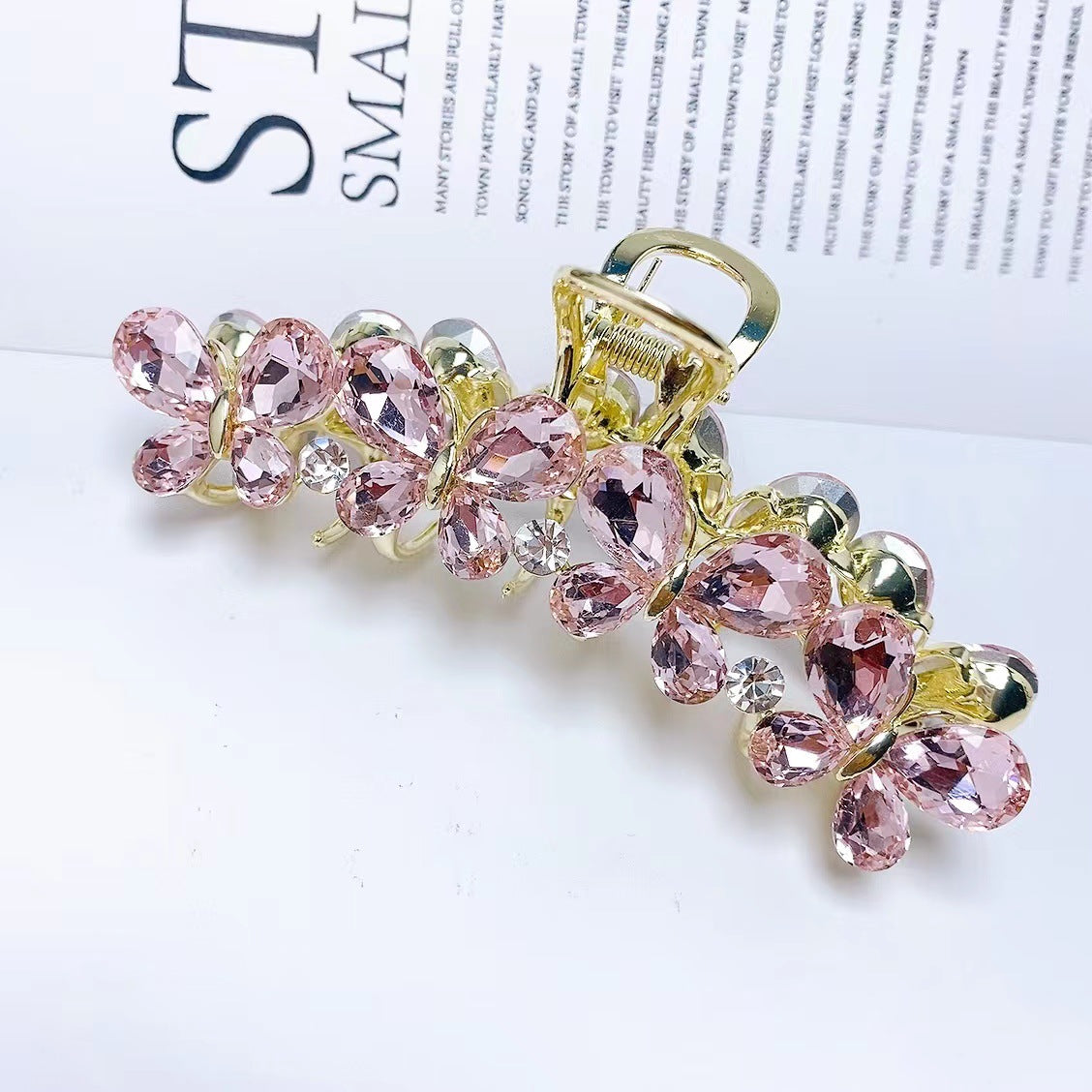 Alloy Crystal Butterfly Hair Clip Headband