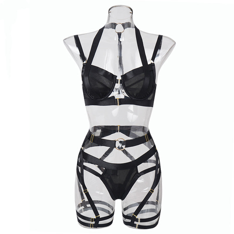Women's Body Shaper Lingerie Set with Waist Support & Garter Belt