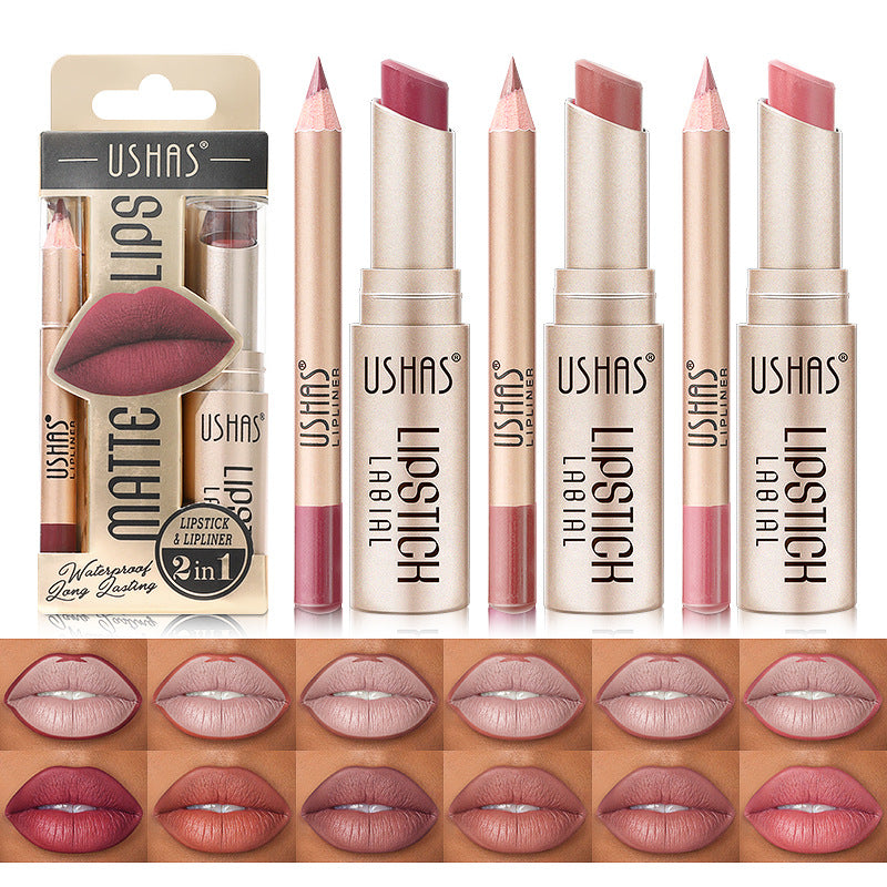 Matte Long Lasting Waterproof Nude Lipstick - Moisturizing & Discoloration Resistant