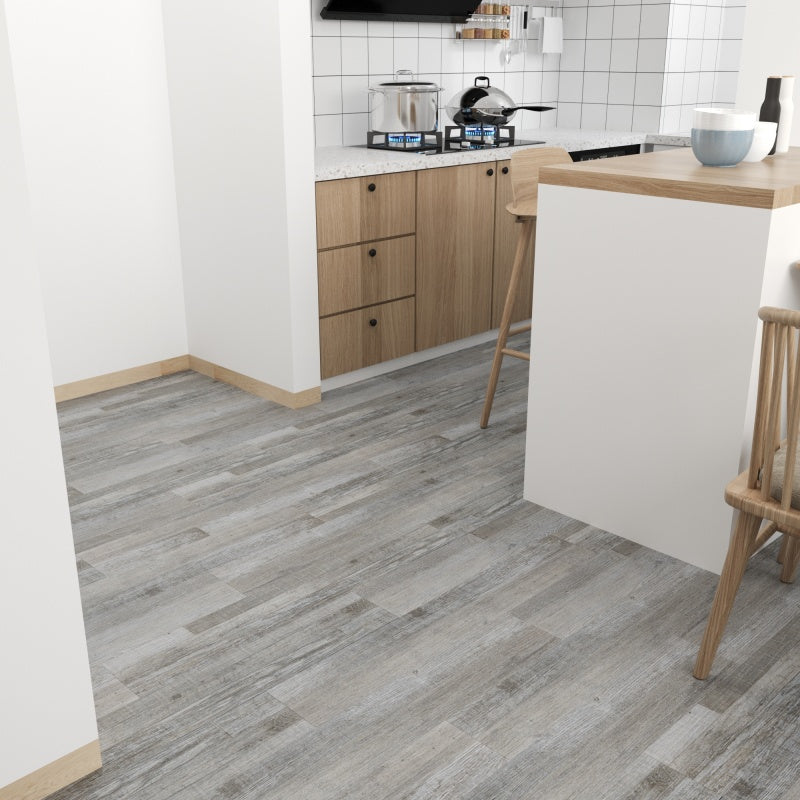 Waterproof Vinyl Peel and Stick Flooring Tiles - Light Gray - 36 PCS