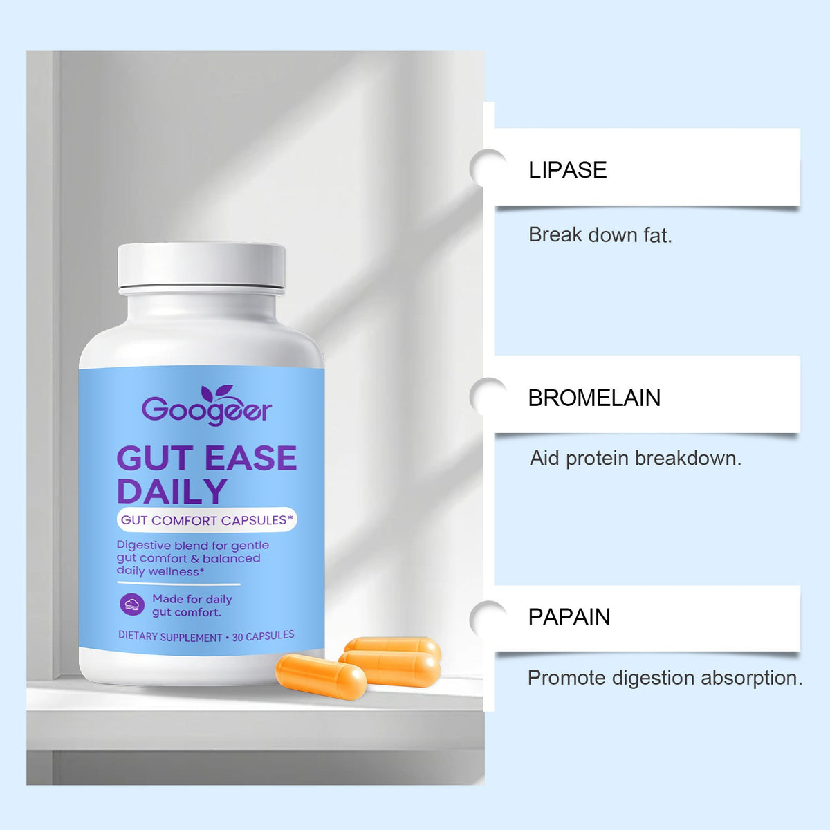 Herbal Enzyme Supplement - 30 Capsules for Digestive Support