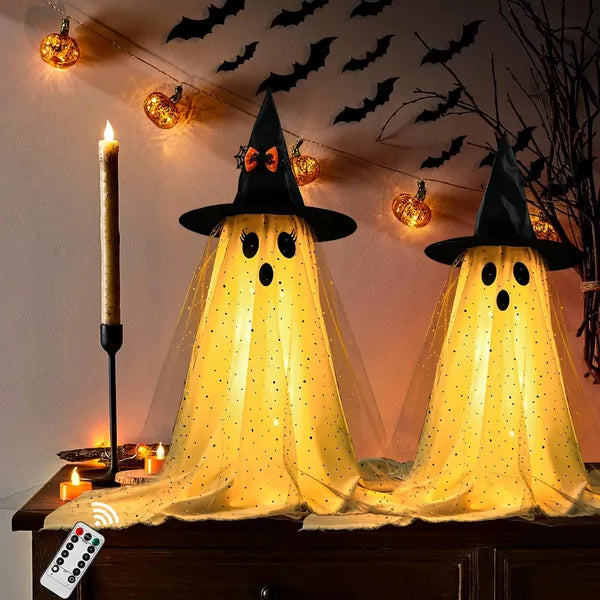 Halloween Ghost String Lights with Remote Control - 2 Packs
